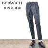 ベルウィッチBERWICHイージーパンツメンズストライプ柄パンツSAKE1PGYMサケ・ジムモデルシアサッカー生地ネイビー×ブラック1プリーツキャロットフィットドローコード調節国内正規品でらでら公式ブランド