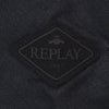 リプレイREPLAYシャツブルゾンメンズシャツアウターリネンコットンツイルブラック黒左袖ブランドワッペン胸ポケット付きルーズフィット国内正規品でらでら公式ブランド