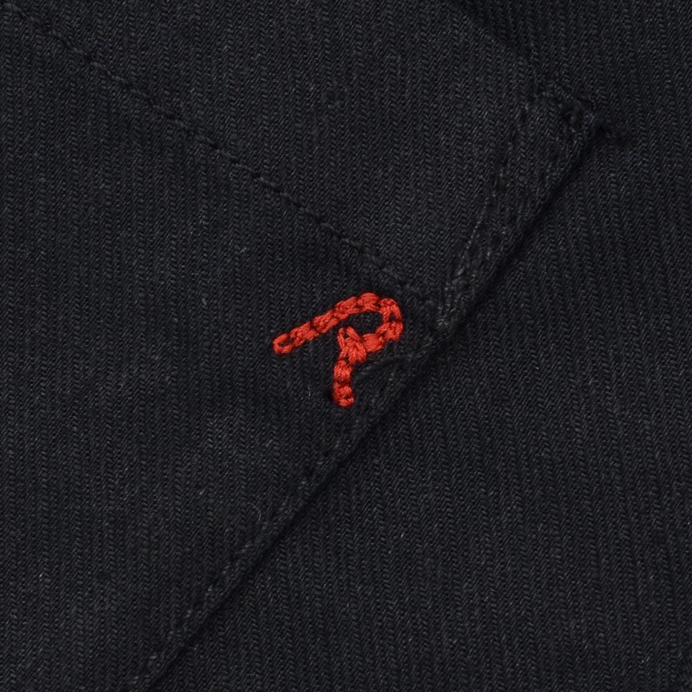 リプレイREPLAYシャツブルゾンメンズシャツアウターリネンコットンツイルブラック黒左袖ブランドワッペン胸ポケット付きルーズフィット国内正規品でらでら公式ブランド