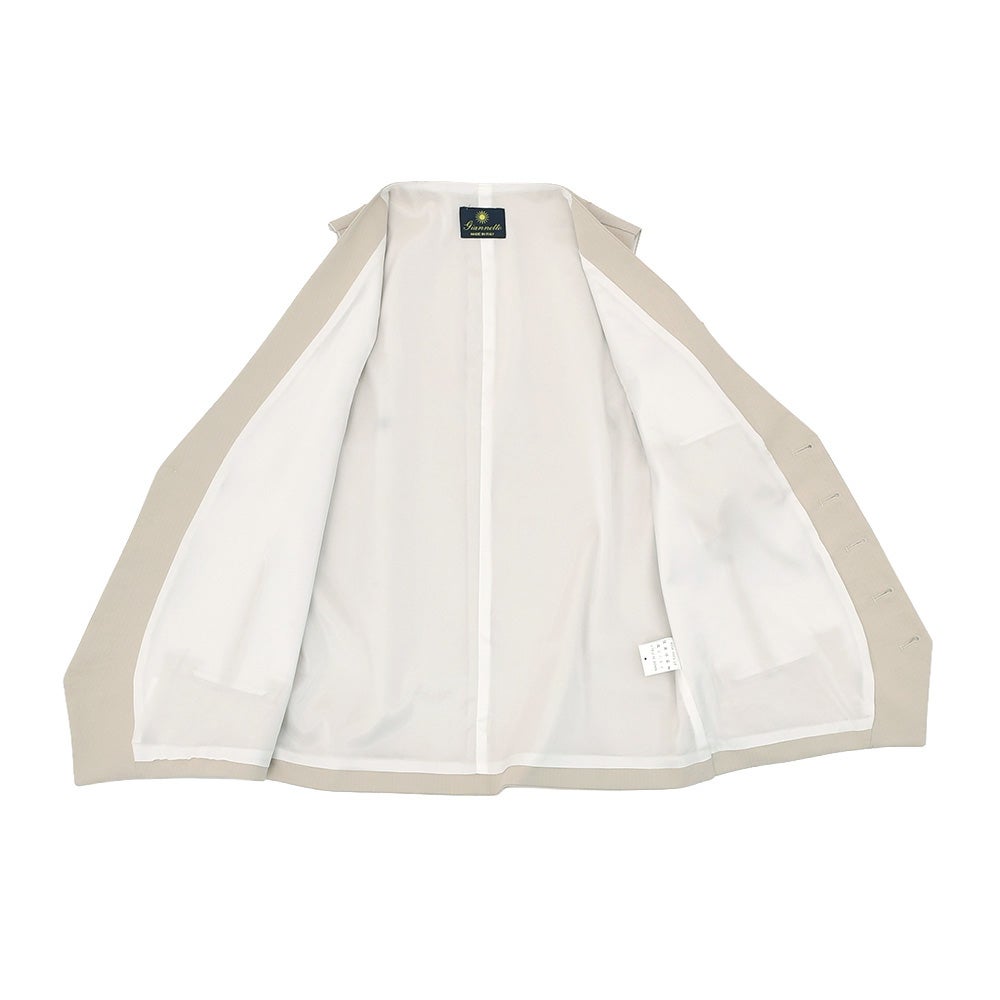 ジャンネットGIANNETTOシングルジレメンズベストGILETシアサッカー生地ライトグレー軽量総裏地同素材チーフ付属イタリア製国内正規品でらでら公式ブランド