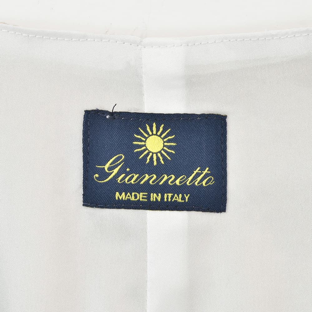 ジャンネットGIANNETTOシングルジレメンズベストGILETシアサッカー生地ライトグレー軽量総裏地同素材チーフ付属イタリア製国内正規品でらでら公式ブランド