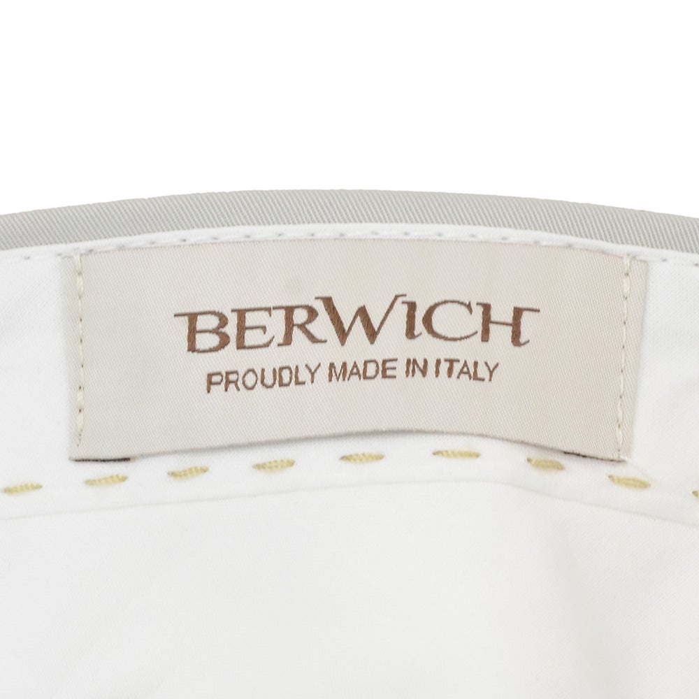 ベルウィッチBERWICHチノスラックスメンズコットンパンツJMORELLOモレッロ当店別注ライトグレーノープリーツ先染めコットンツイル生地スリムテーパード薄手仕様国内正規品でらでら公式ブランド