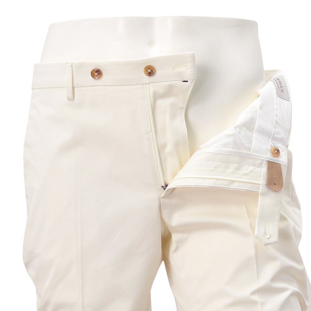 ベルウィッチBERWICHチノスラックスメンズコットンパンツJMORELLOモレッロ当店別注ホワイト白ノープリーツ先染めコットンツイル生地スリムテーパード薄手仕様国内正規品でらでら公式ブランド