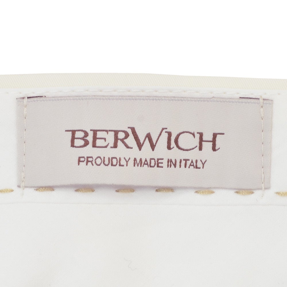 ベルウィッチBERWICHチノスラックスメンズコットンパンツJMORELLOモレッロ当店別注ホワイト白ノープリーツ先染めコットンツイル生地スリムテーパード薄手仕様国内正規品でらでら公式ブランド