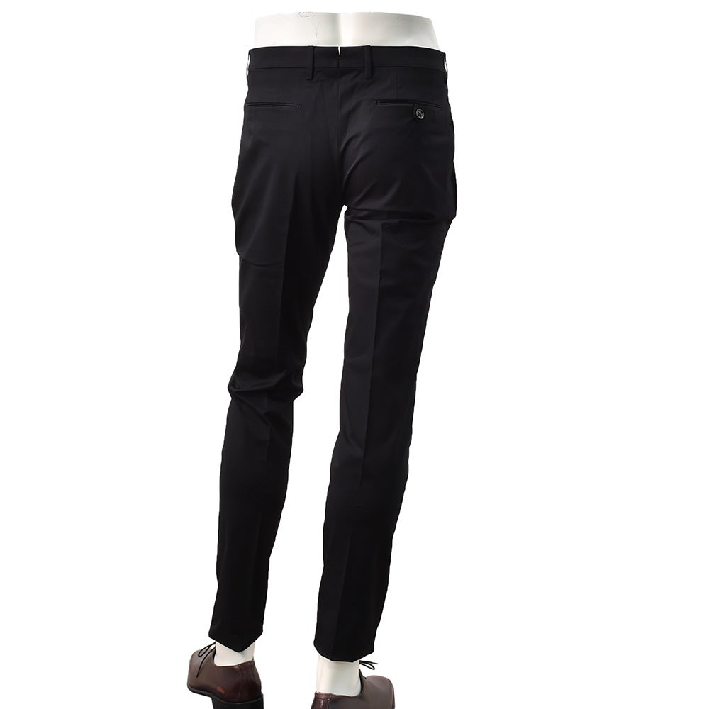 ベルウィッチBERWICHチノスラックスメンズコットンパンツJMORELLOモレッロ当店別注ブラック黒ノープリーツ先染めコットンツイル生地スリムテーパード薄手仕様国内正規品でらでら公式ブランド