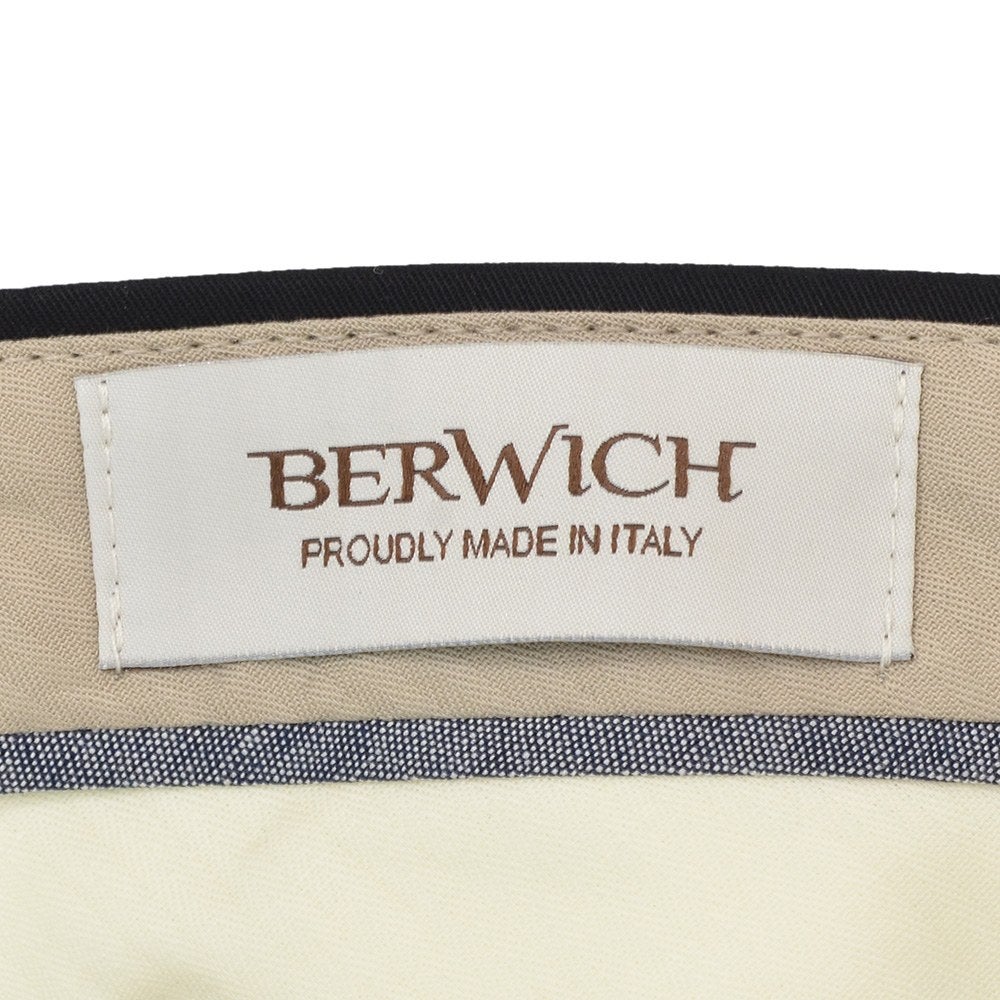 ベルウィッチBERWICHチノスラックスメンズコットンパンツJMORELLOモレッロ当店別注ブラック黒ノープリーツ先染めコットンツイル生地スリムテーパード薄手仕様国内正規品でらでら公式ブランド