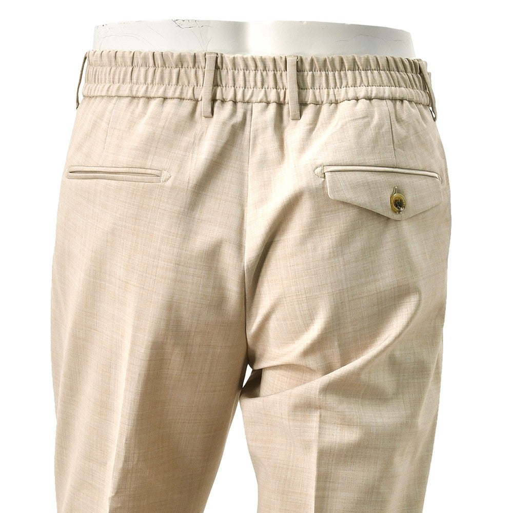 ベルウィッチBERWICHスラックスメンズサマーウールパンツBERTOベルトテクノウール生地サンドベージュ1プリーツシャーリング仕様サイドアジャスター釦国内正規品でらでら公式ブランド