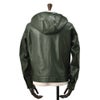 エンメティEMMETIフーディーレザージャケットメンズレザーブルゾンJURIHOODIEユリフーディーラムスキンレザーナッパチェラータダークグリーンスリムフィット0.7mm厚国内正規品でらでら公式ブランド