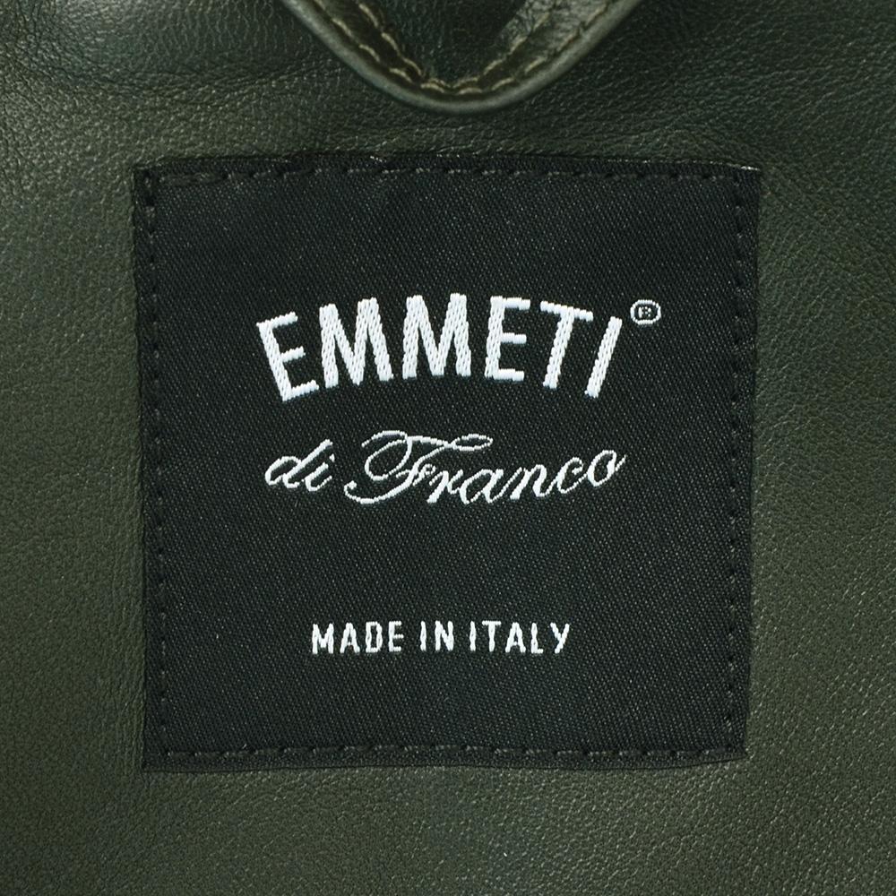 エンメティEMMETIフーディーレザージャケットメンズレザーブルゾンJURIHOODIEユリフーディーラムスキンレザーナッパチェラータダークグリーンスリムフィット0.7mm厚国内正規品でらでら公式ブランド