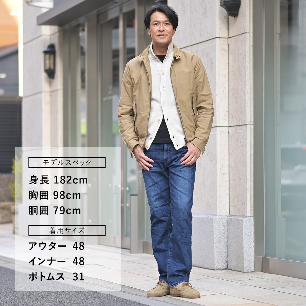 リンペルメアビレl'impermeabileスタンドカラーブルゾンメンズフライトジャケットFURIOワックスコットン生地ベージュラグランスリーブ撥水春アウター国内正規品でらでら公式ブランド