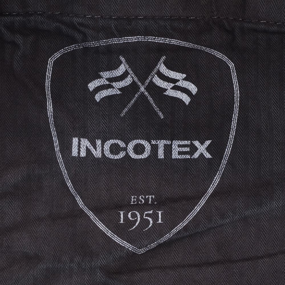 インコテックスINCOTEXコットンパンツメンズチノパンツ100番モデルストレッチツイル織りブラック黒ガーメントダイスリムテーパード刺繍ブランドロゴ国内正規品でらでら公式ブランド