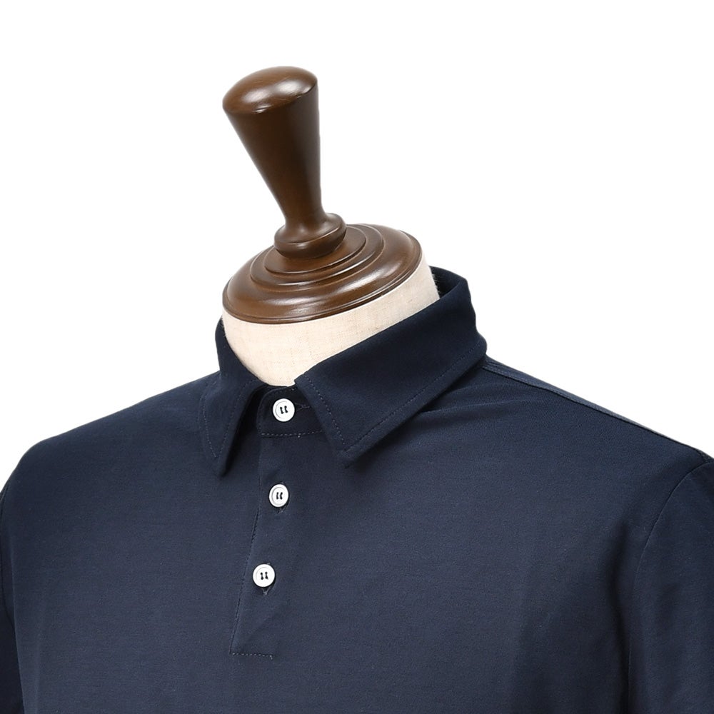 ザノーネZANONE半袖ポロシャツメンズ3つボタンフロントPOLOMCアイスコットンicecottonネイビー紺クレープ織りスリムフィット815159-ZG380ショートスリーブ国内正規品でらでら公式ブランド