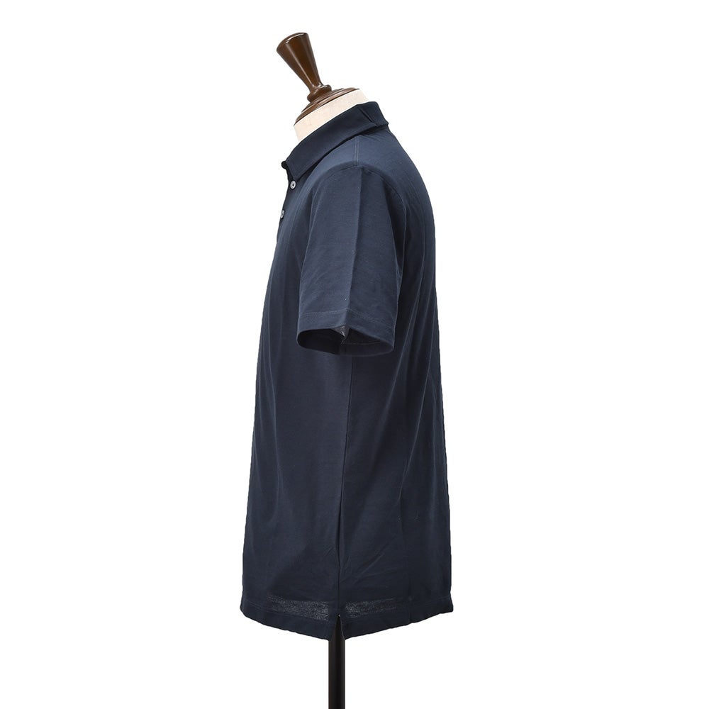 ザノーネZANONE半袖ポロシャツメンズ3つボタンフロントPOLOMCアイスコットンicecottonネイビー紺クレープ織りスリムフィット815159-ZG380ショートスリーブ国内正規品でらでら公式ブランド