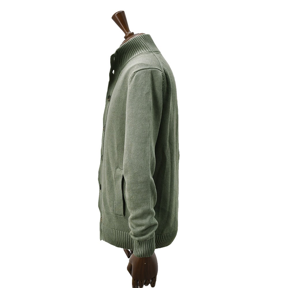 ザノーネZANONEスタンドネックニットカーディガンメンズニットブルゾンCHIOTOキョートリネンコットン7ゲージオリーブミドルゲージスリムフィット810150-Z1337国内正規品でらでら公式ブランド
