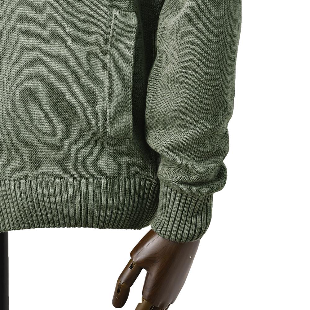 ザノーネZANONEスタンドネックニットカーディガンメンズニットブルゾンCHIOTOキョートリネンコットン7ゲージオリーブミドルゲージスリムフィット810150-Z1337国内正規品でらでら公式ブランド