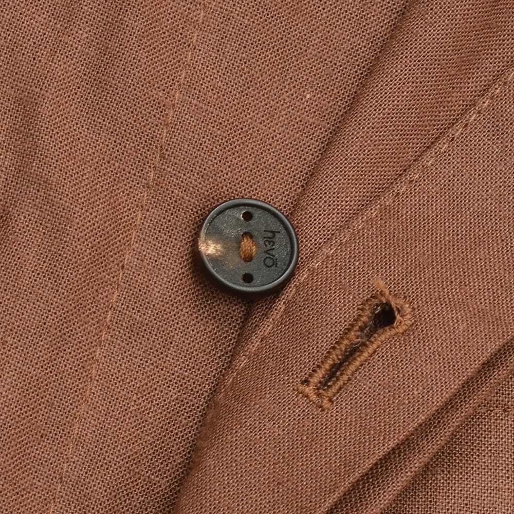 イーヴォHEVOシャツアウターメンズワークブルゾンSPECCHIOLLAスペッキオッラリネンレーヨンレッドブラウンフラップ付き胸ポケットリラックスフィット薄手国内正規品でらでら公式ブランド