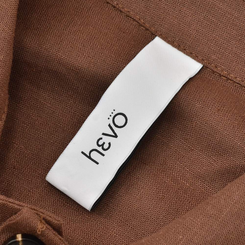 イーヴォHEVOシャツアウターメンズワークブルゾンSPECCHIOLLAスペッキオッラリネンレーヨンレッドブラウンフラップ付き胸ポケットリラックスフィット薄手国内正規品でらでら公式ブランド