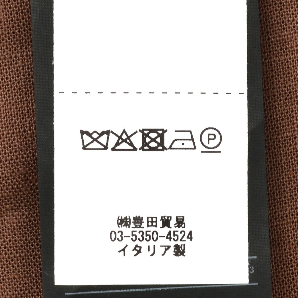 イーヴォHEVOシャツアウターメンズワークブルゾンSPECCHIOLLAスペッキオッラリネンレーヨンレッドブラウンフラップ付き胸ポケットリラックスフィット薄手国内正規品でらでら公式ブランド