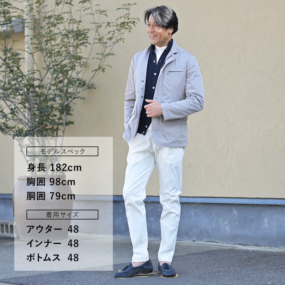 ブリリアBRIGLIA1949チノスラックスメンズコットンパンツBG07モデルストレッチコットンツイルホワイト白テーパードシルエット1プリーツ仕様国内正規品でらでら公式ブランド