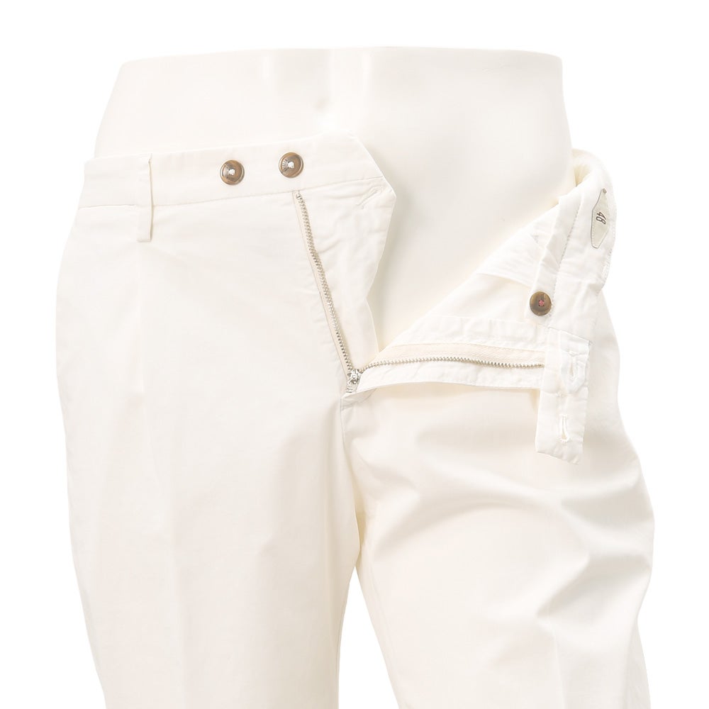 ブリリアBRIGLIA1949チノスラックスメンズコットンパンツBG07モデルストレッチコットンツイルホワイト白テーパードシルエット1プリーツ仕様国内正規品でらでら公式ブランド