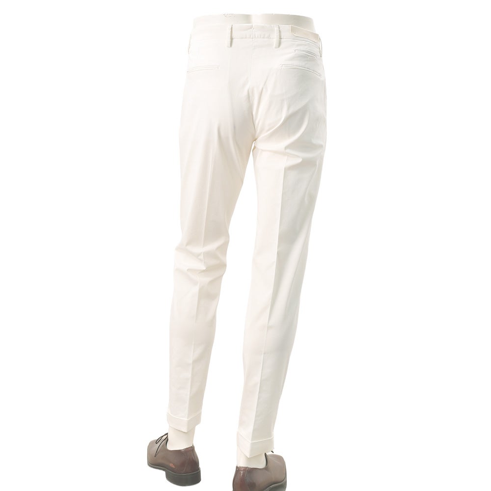 ブリリアBRIGLIA1949チノスラックスメンズコットンパンツBG07モデルストレッチコットンツイルホワイト白テーパードシルエット1プリーツ仕様国内正規品でらでら公式ブランド