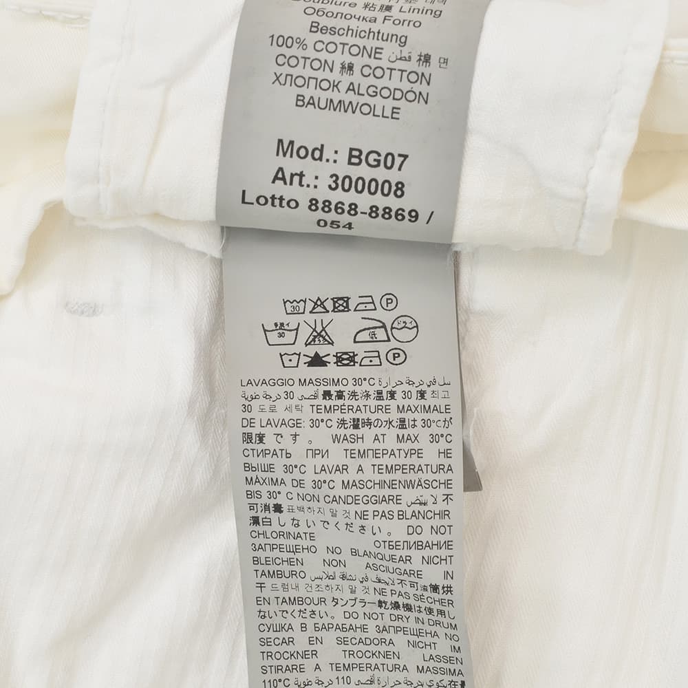 ブリリアBRIGLIA1949チノスラックスメンズコットンパンツBG07モデルストレッチコットンツイルホワイト白テーパードシルエット1プリーツ仕様国内正規品でらでら公式ブランド