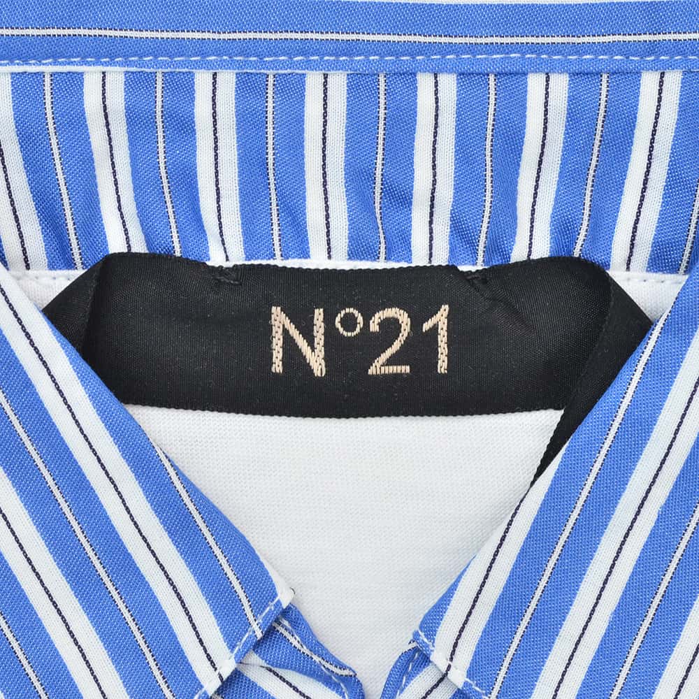 ヌメロヴェントゥーノN°21レイヤード風半袖TシャツメンズシャツコンビTシャツF061-4157異素材コットンホワイト白ブランドロゴワッペンリラックスフィット国内正規品でらでら公式ブランド