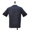 ヌメロヴェントゥーノN°21半袖TシャツメンズクルーネックニットソーF032-4980コットン鹿の子編みネイビー紺ボーダー柄左袖ブランド織りタグレギュラーフィット国内正規品でらでら公式ブランド