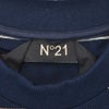 ヌメロヴェントゥーノN°21半袖TシャツメンズクルーネックニットソーF032-4980コットン鹿の子編みネイビー紺ボーダー柄左袖ブランド織りタグレギュラーフィット国内正規品でらでら公式ブランド
