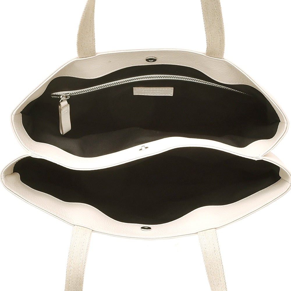 ダニエル&ボブDaniel&Bobトートバッグ男女兼用スムースレザーバッグスプーニャSPUGNAダニボブオフホワイト白2室構造スクエアフォルムシルバーパーツ国内正規品でらでら公式ブランド