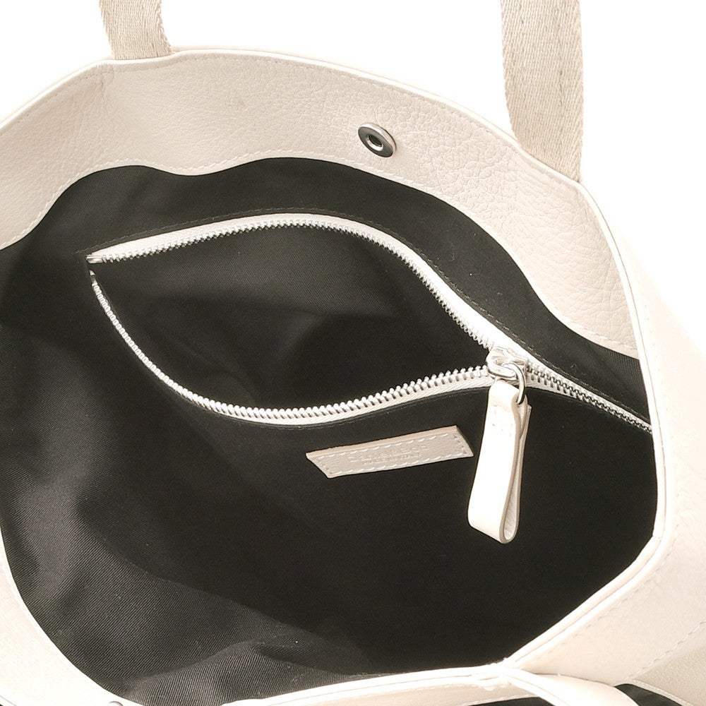 ダニエル&ボブDaniel&Bobトートバッグ男女兼用スムースレザーバッグスプーニャSPUGNAダニボブオフホワイト白2室構造スクエアフォルムシルバーパーツ国内正規品でらでら公式ブランド