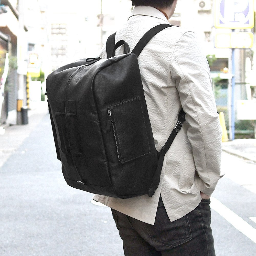 ダニエル&ボブDaniel&Bob2WAYバックパック男女兼用ボストンバッグスプーニャSPUGNAスムースレザーダニボブブラック黒ショルダーストラップ付き2フェイスバッグ国内正規品でらでら公式ブランド