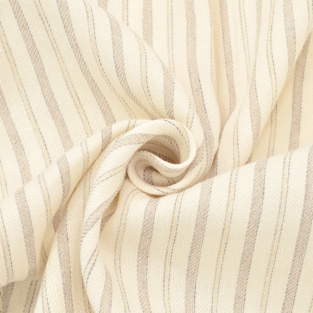 ベルウィッチBERWICHストライプ柄スラックスメンズリネンコットンパンツSCOTCHスコッチ2インプリーツパンツアイボリーアジャスター調節ワイドテーパードクロップド丈国内正規品でらでら公式ブランド