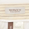 ベルウィッチBERWICHストライプ柄スラックスメンズリネンコットンパンツSCOTCHスコッチ2インプリーツパンツアイボリーアジャスター調節ワイドテーパードクロップド丈国内正規品でらでら公式ブランド