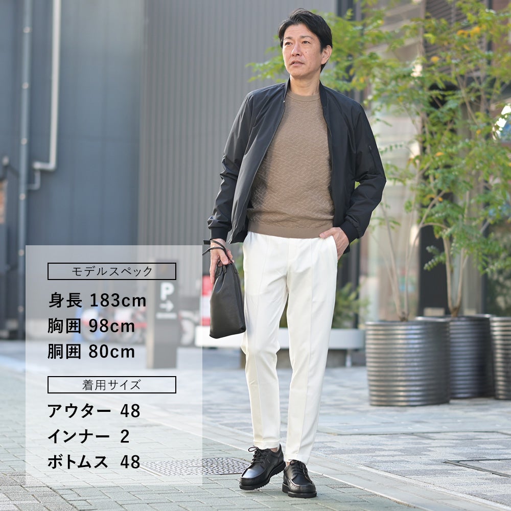 ベルウィッチBERWICHイージーパンツメンズHDUEアッカデュエ干場義雅氏別注モデルジャージースラックスホワイト白ウエストシャーリング＆ドローコード調節永久クリース国内正規品でらでら公式ブランド