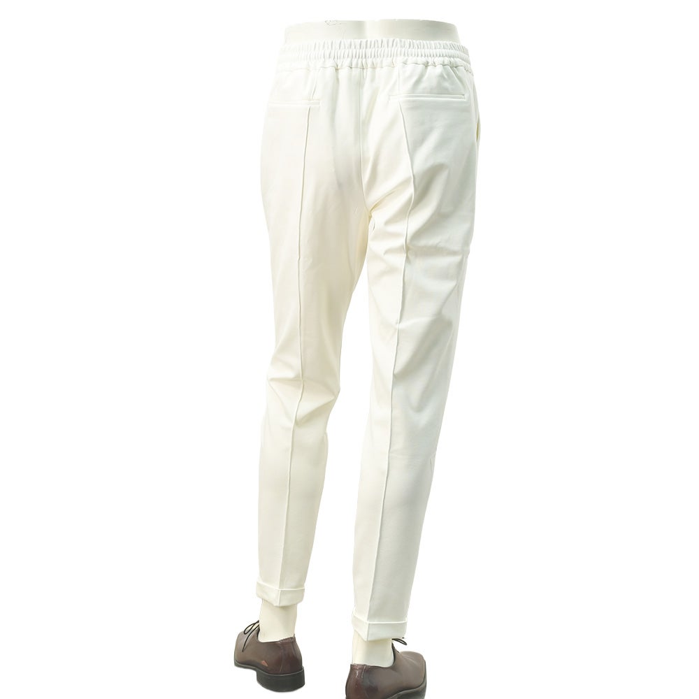 ベルウィッチBERWICHイージーパンツメンズHDUEアッカデュエ干場義雅氏別注モデルジャージースラックスホワイト白ウエストシャーリング＆ドローコード調節永久クリース国内正規品でらでら公式ブランド