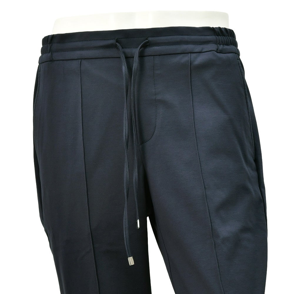 ベルウィッチBERWICHイージーパンツメンズHDUEアッカデュエ干場義雅氏別注モデルジャージースラックスネイビー紺ウエストシャーリング＆ドローコード調節永久クリース国内正規品でらでら公式ブランド