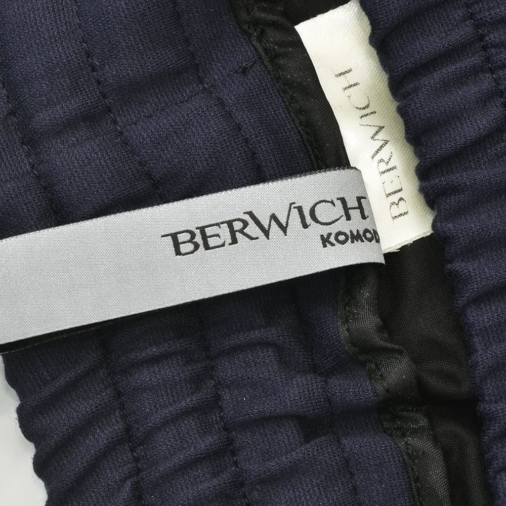 ベルウィッチBERWICHイージーパンツメンズHDUEアッカデュエ干場義雅氏別注モデルジャージースラックスネイビー紺ウエストシャーリング＆ドローコード調節永久クリース国内正規品でらでら公式ブランド
