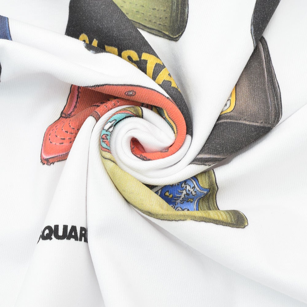 ディースクエアードDSQUARED2半袖ＴシャツメンズクルーネックカットソーICONiqueシリーズコットンジャージーホワイト白キャッププリントアイコニークリラックスシルエット国内正規品でらでら公式ブランド