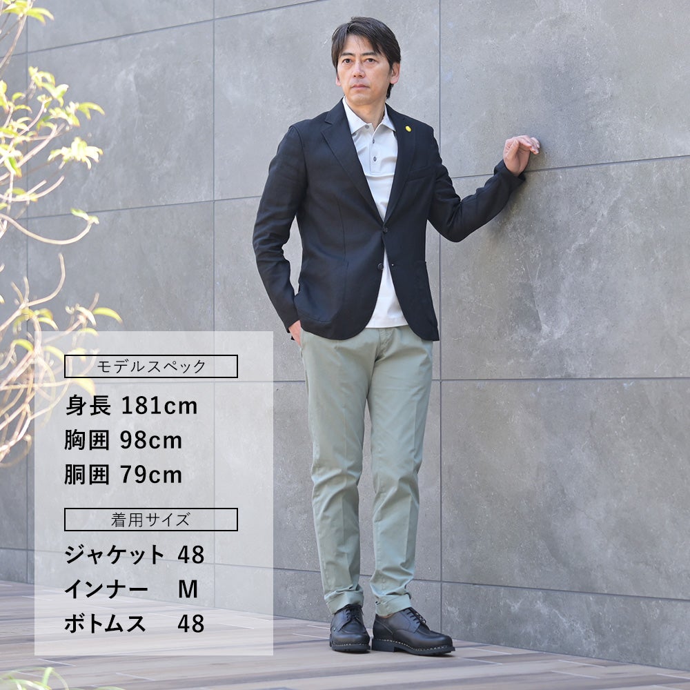 ジャンネットGIANNETTOシャツジャケットメンズシングルジャケットCORALLOコラッロシリーズリネン100％生地ブラック黒軽量&薄手背抜き仕様イタリア製国内正規品でらでら公式ブランド