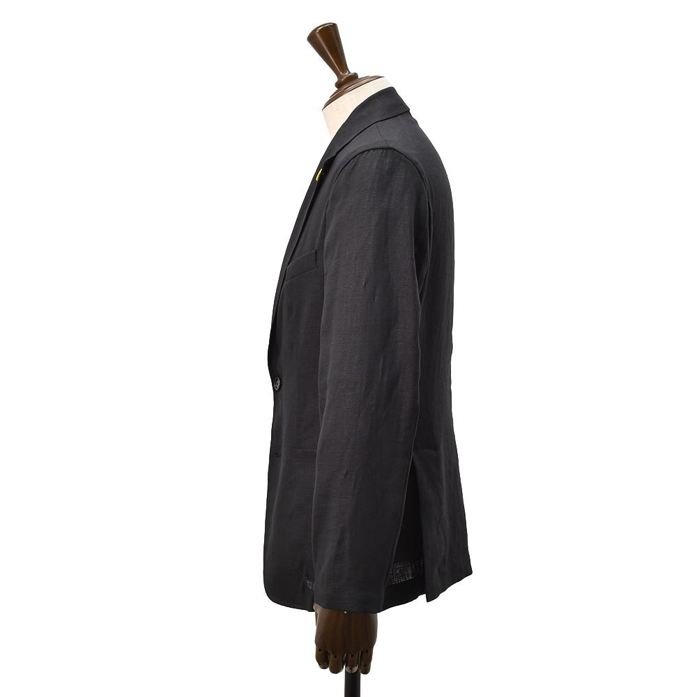 ジャンネットGIANNETTOシャツジャケットメンズシングルジャケットCORALLOコラッロシリーズリネン100％生地ブラック黒軽量&薄手背抜き仕様イタリア製国内正規品でらでら公式ブランド