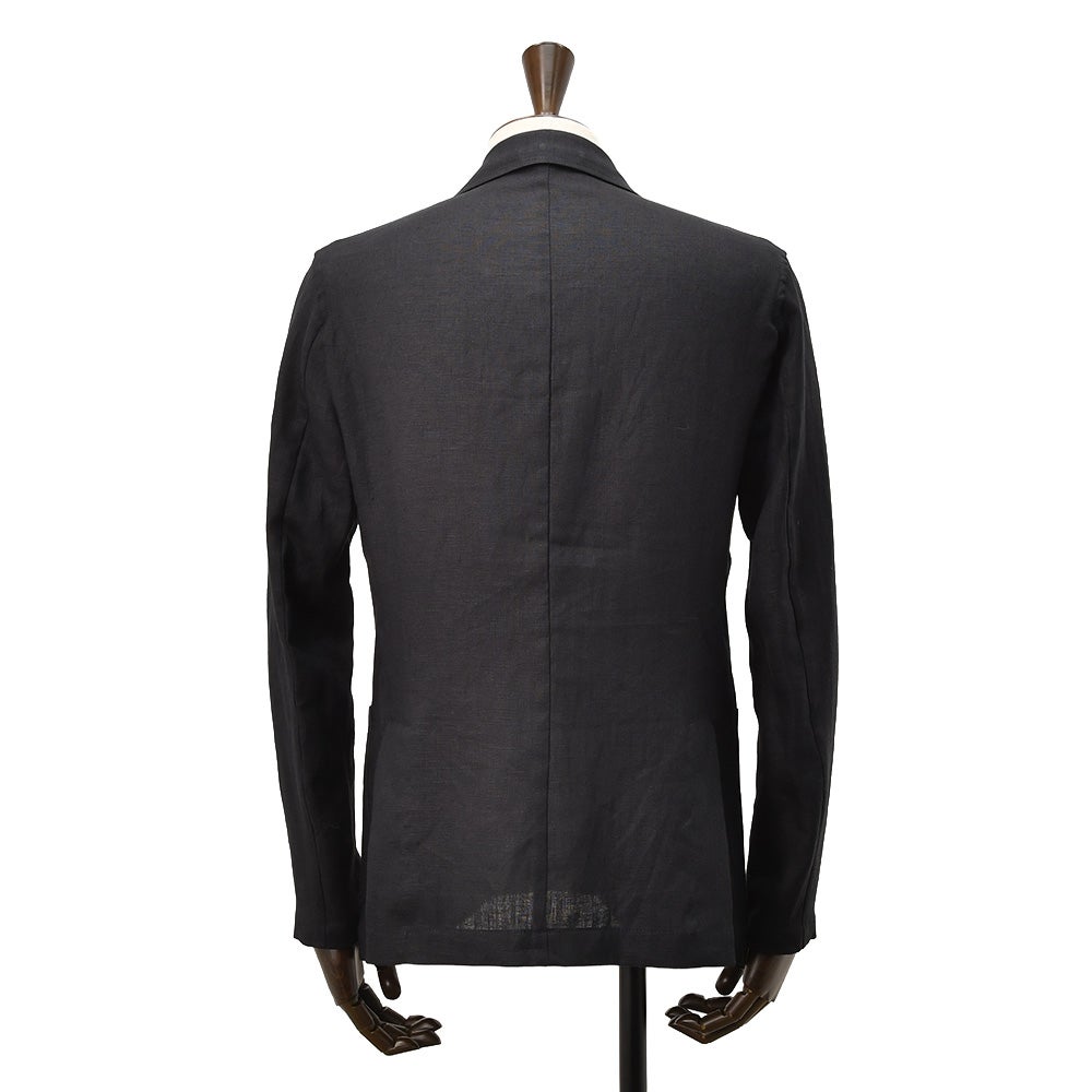 ジャンネットGIANNETTOシャツジャケットメンズシングルジャケットCORALLOコラッロシリーズリネン100％生地ブラック黒軽量&薄手背抜き仕様イタリア製国内正規品でらでら公式ブランド