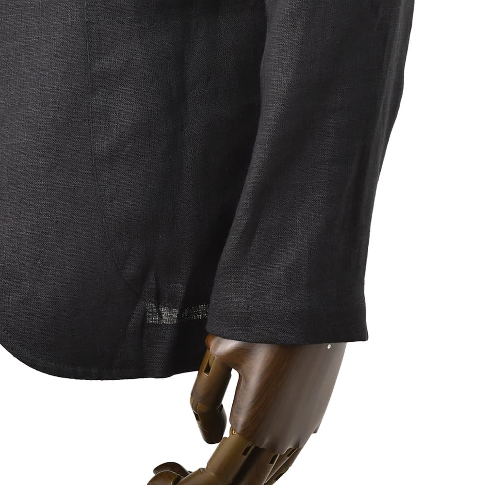 ジャンネットGIANNETTOシャツジャケットメンズシングルジャケットCORALLOコラッロシリーズリネン100％生地ブラック黒軽量&薄手背抜き仕様イタリア製国内正規品でらでら公式ブランド