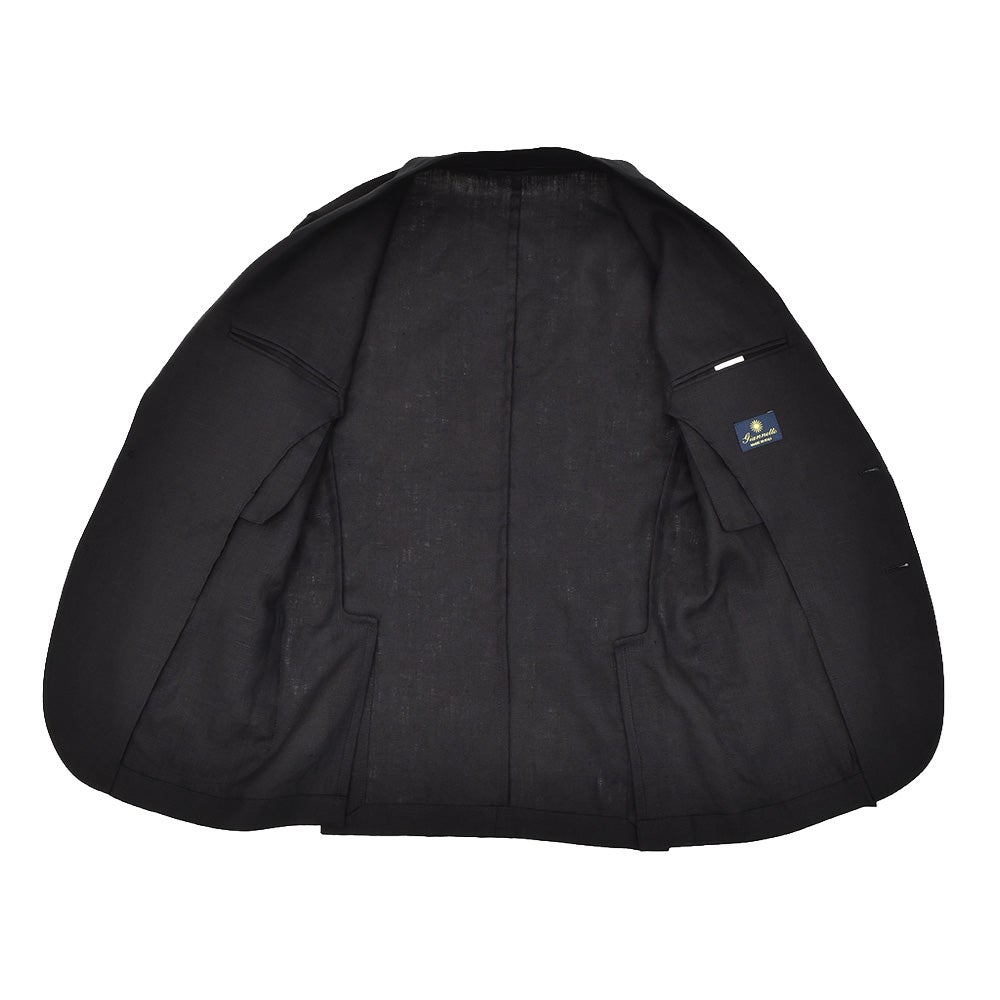 ジャンネットGIANNETTOシャツジャケットメンズシングルジャケットCORALLOコラッロシリーズリネン100％生地ブラック黒軽量&薄手背抜き仕様イタリア製国内正規品でらでら公式ブランド