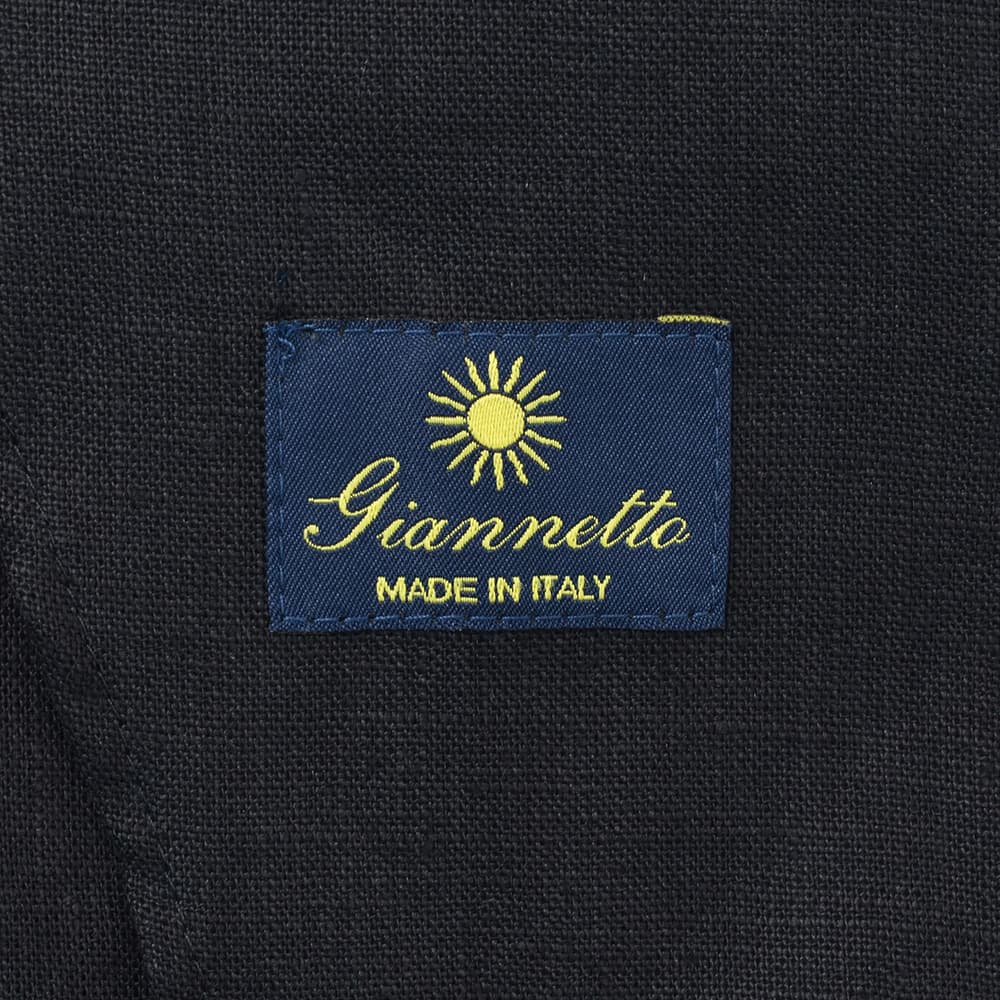 ジャンネットGIANNETTOシャツジャケットメンズシングルジャケットCORALLOコラッロシリーズリネン100％生地ブラック黒軽量&薄手背抜き仕様イタリア製国内正規品でらでら公式ブランド