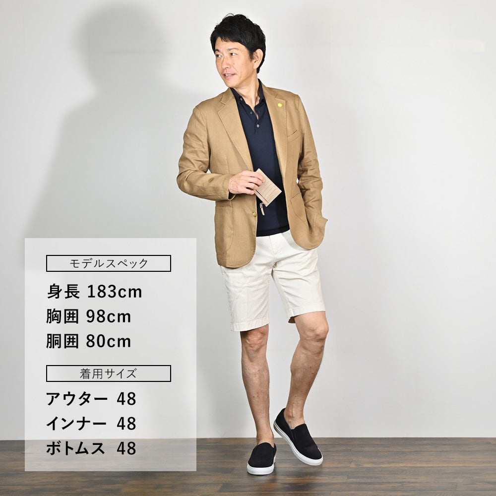 ジャンネットGIANNETTOシャツジャケットメンズシングルジャケットCORALLOコラッロシリーズリネン100％生地ブラウン茶軽量&薄手背抜き仕様イタリア製国内正規品でらでら公式ブランド