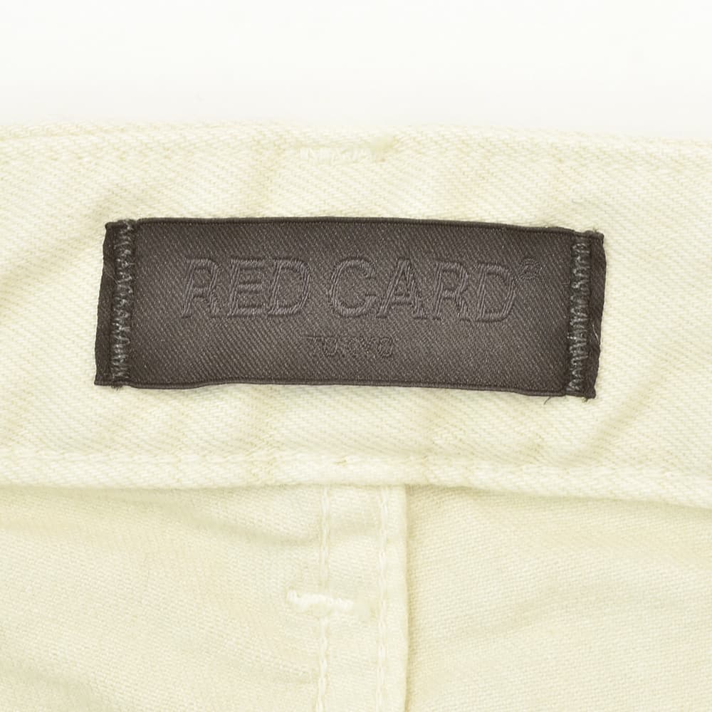 レッドカードトーキョーREDCARDTOKYOデニムスラックスメンズコットンストレッチジーンズSlackスラックヴィンテージホワイト１プリーツセンタークリーステーパード国内正規品でらでら公式ブランド