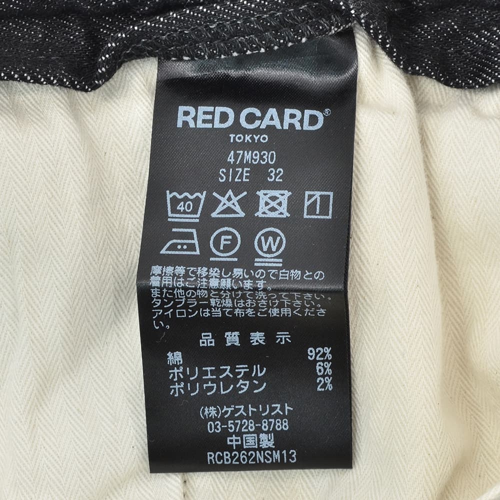 レッドカードトーキョーREDCARDTOKYOデニムスラックスメンズイージーテーパードジーンズSlackEasyスラックイージーブラック黒ハイパワーストレッチデニム国内正規品でらでら公式ブランド