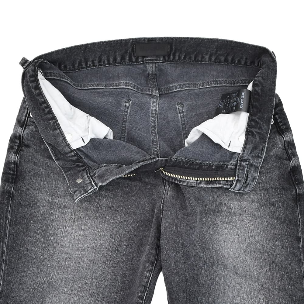 レッドカードトーキョーREDCARDTOKYOストレッチデニムパンツメンズスリムテーパードジーンズRhythm+リズムプラスブラックウォッシュカイハラデニムアンクル丈国内正規品でらでら公式ブランド