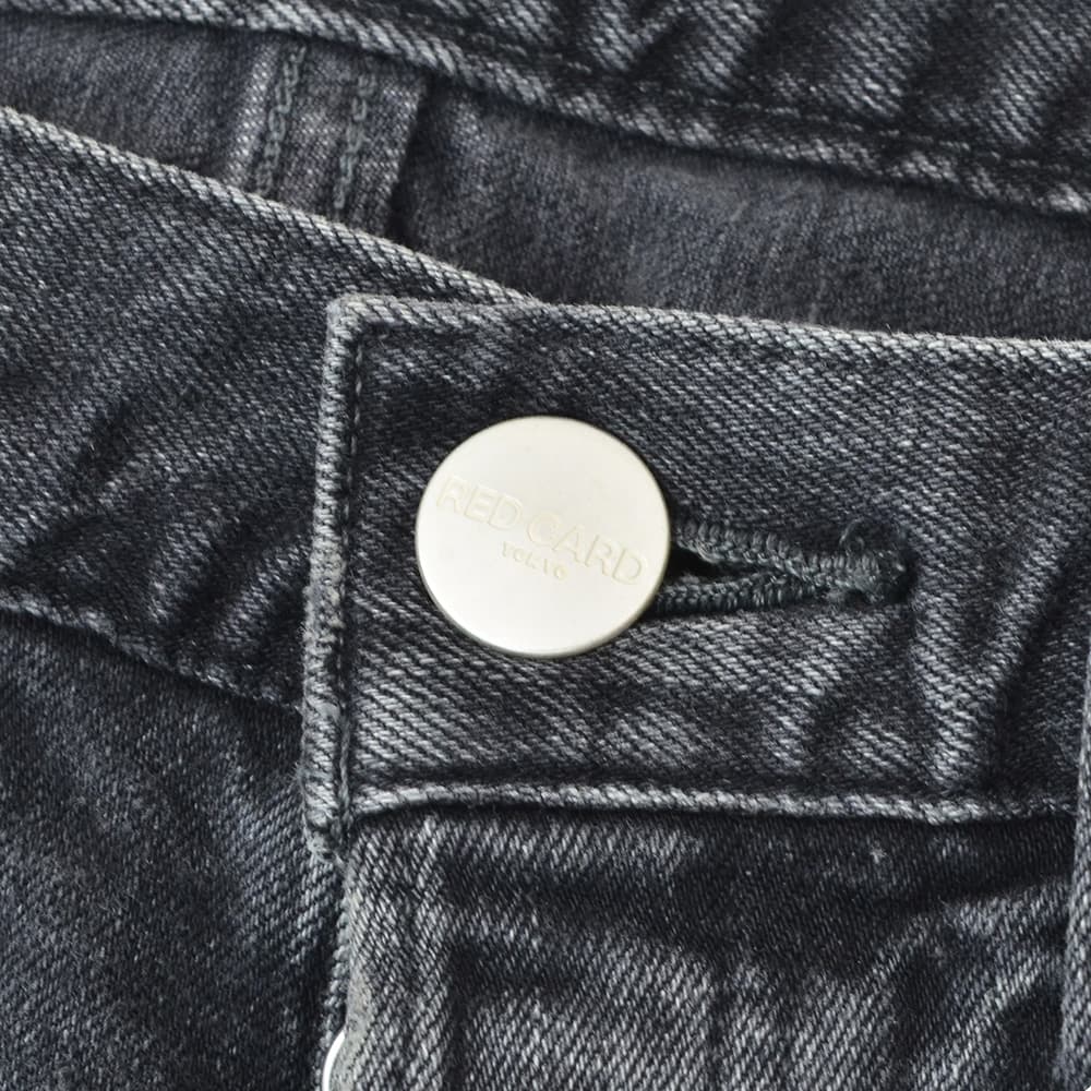 レッドカードトーキョーREDCARDTOKYOストレッチデニムパンツメンズスリムテーパードジーンズRhythm+リズムプラスブラックウォッシュカイハラデニムアンクル丈国内正規品でらでら公式ブランド